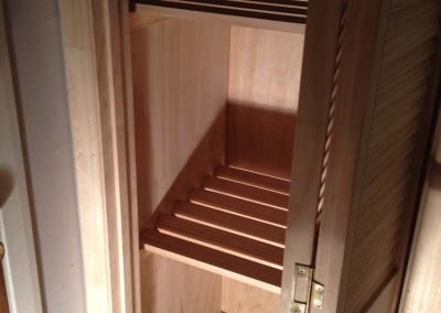 Hall closet wardrobe shelving